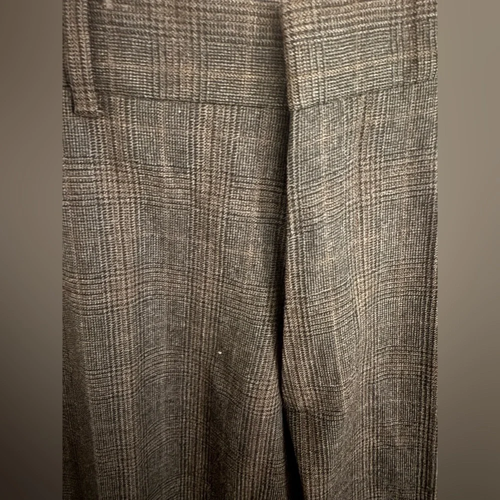 Banana Republic Straight Fit Wool Pants in Charcoal Plaid